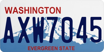 WA license plate AXW7045