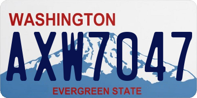 WA license plate AXW7047