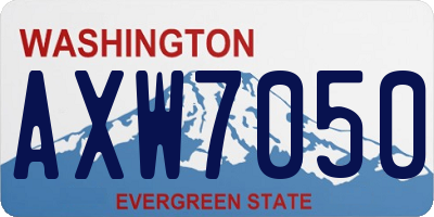 WA license plate AXW7050