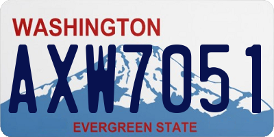WA license plate AXW7051