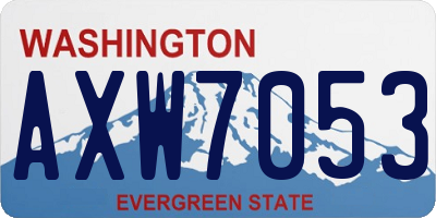 WA license plate AXW7053