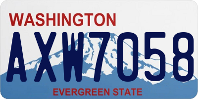 WA license plate AXW7058