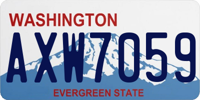 WA license plate AXW7059
