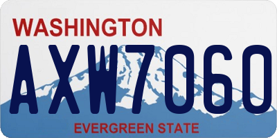 WA license plate AXW7060