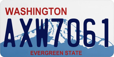 WA license plate AXW7061