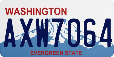 WA license plate AXW7064