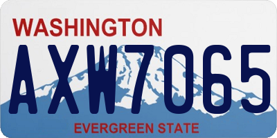WA license plate AXW7065