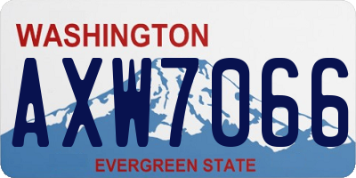 WA license plate AXW7066