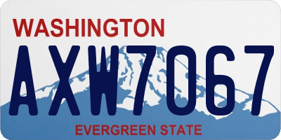 WA license plate AXW7067
