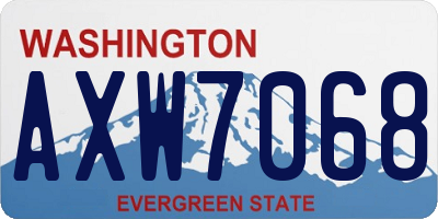 WA license plate AXW7068
