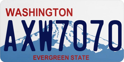 WA license plate AXW7070