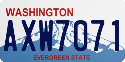 WA license plate AXW7071