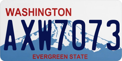 WA license plate AXW7073