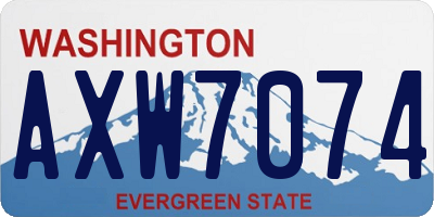 WA license plate AXW7074