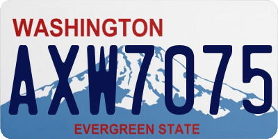 WA license plate AXW7075