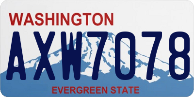 WA license plate AXW7078