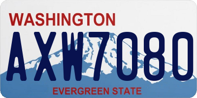 WA license plate AXW7080