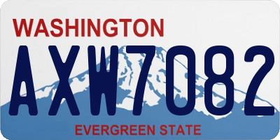 WA license plate AXW7082