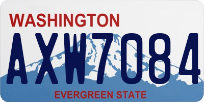 WA license plate AXW7084