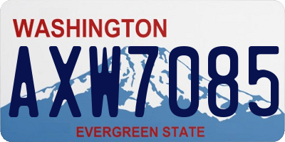 WA license plate AXW7085