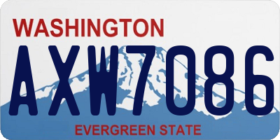 WA license plate AXW7086