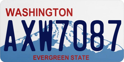 WA license plate AXW7087