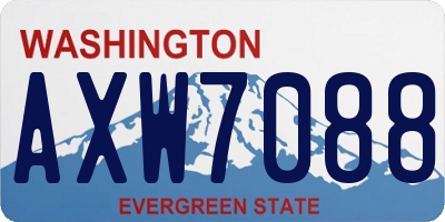 WA license plate AXW7088