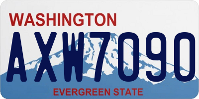 WA license plate AXW7090