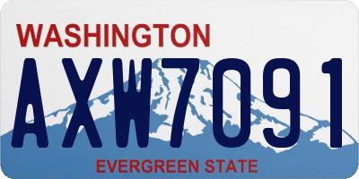WA license plate AXW7091