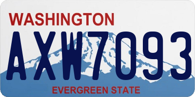 WA license plate AXW7093