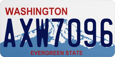 WA license plate AXW7096