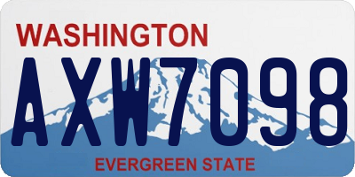 WA license plate AXW7098