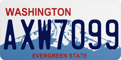 WA license plate AXW7099