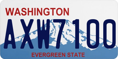 WA license plate AXW7100