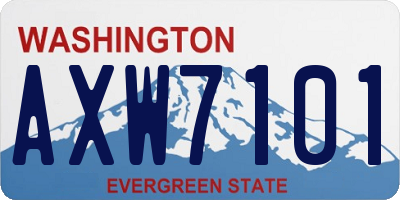 WA license plate AXW7101