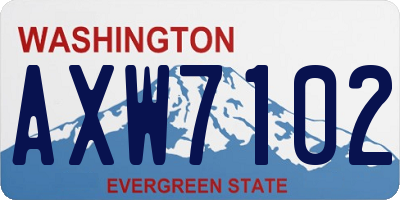 WA license plate AXW7102