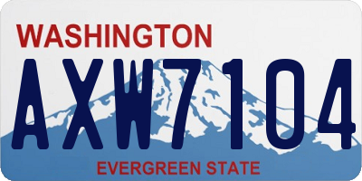 WA license plate AXW7104