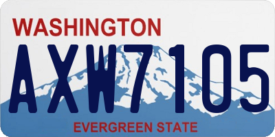 WA license plate AXW7105