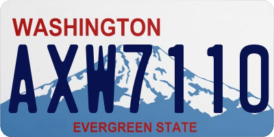 WA license plate AXW7110