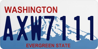 WA license plate AXW7111