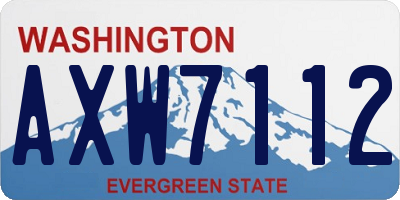 WA license plate AXW7112