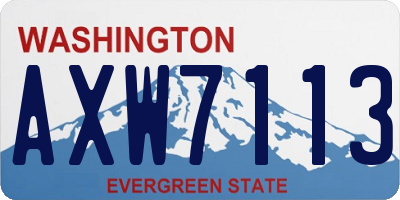 WA license plate AXW7113