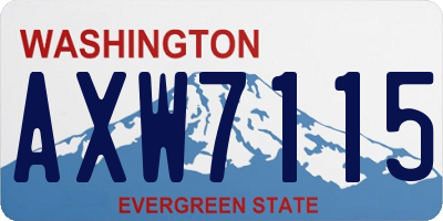 WA license plate AXW7115
