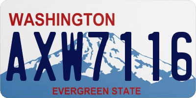 WA license plate AXW7116