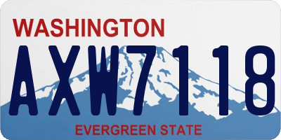 WA license plate AXW7118