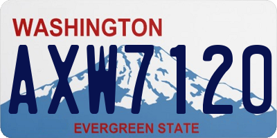 WA license plate AXW7120