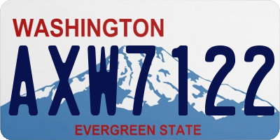 WA license plate AXW7122