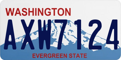 WA license plate AXW7124