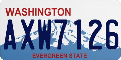 WA license plate AXW7126