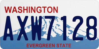 WA license plate AXW7128